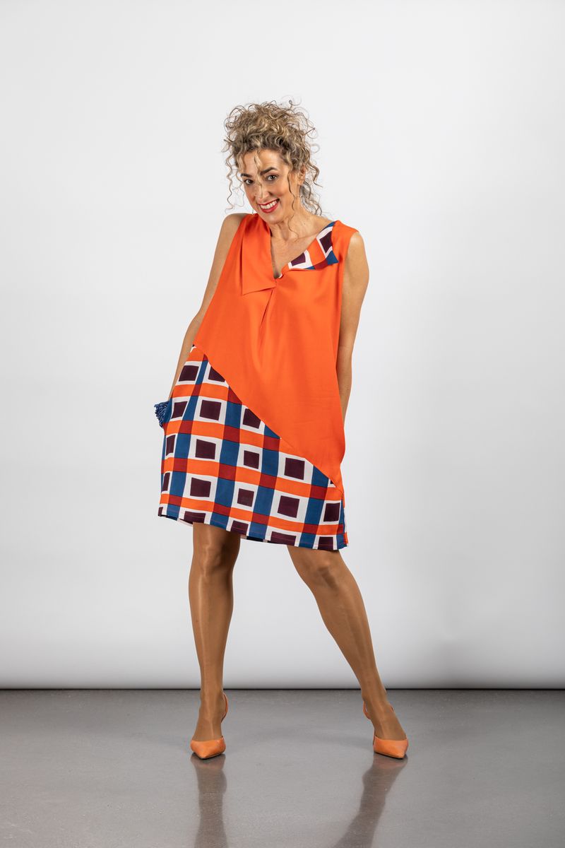 VESTIDO CORTO HIPATIA ORANGE