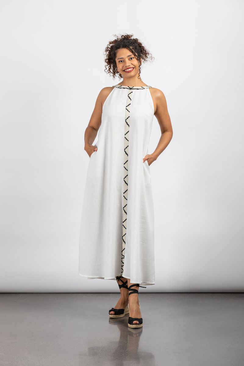 VESTIDO LARGO NITOCRIS BLANCO EGYPTIAN QUEENS