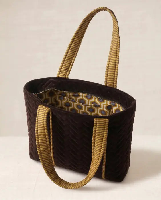 BOLSO SHOPPER TERCIOPELO ACOLCHADO