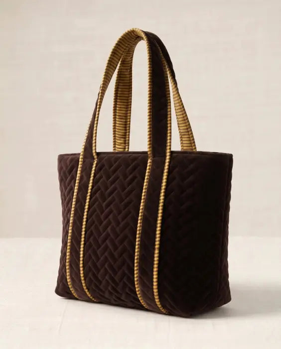 BOLSO SHOPPER TERCIOPELO ACOLCHADO