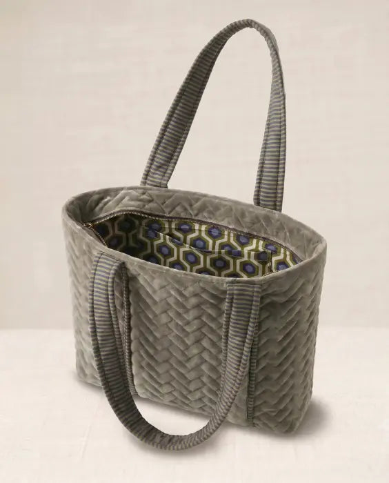 BOLSO SHOPPER TERCIOPELO ACOLCHADO