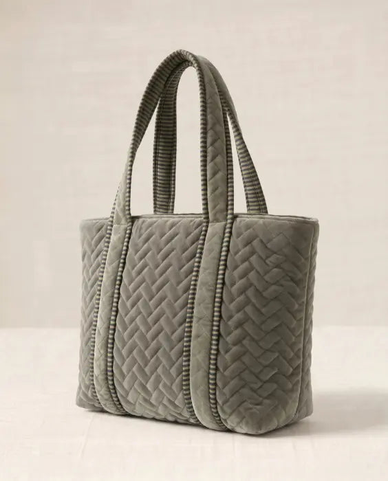 BOLSO SHOPPER TERCIOPELO ACOLCHADO