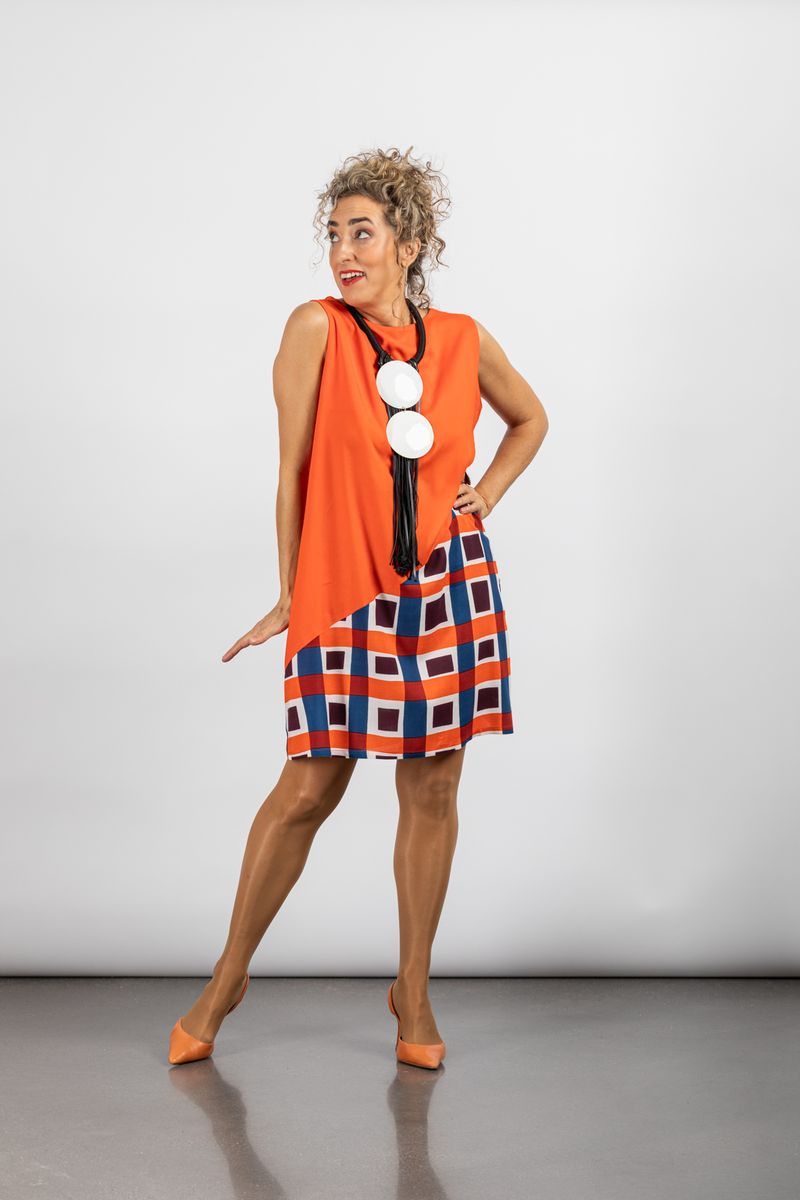 VESTIDO CORTO HIPATIA ORANGE